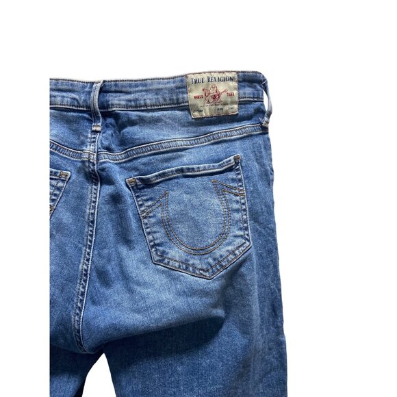True Religion Halle High Rise Super Skinny Front Yoke Jeans Blue Size 32 Classic - Picture 13 of 16